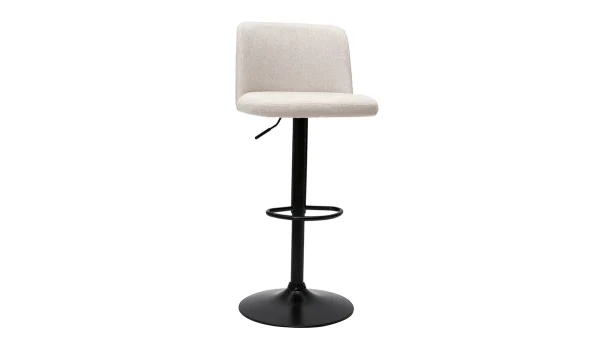 Tabourets De Bar Réglables En Tissu Effet Velours Texturé Beige Et Métal Noir (lot De 2) MONTI en france 4