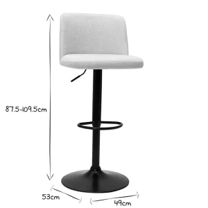 Tabourets De Bar Réglables En Tissu Effet Velours Texturé Beige Et Métal Noir (lot De 2) MONTI en france 22