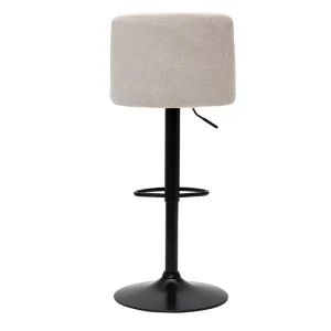 Tabourets De Bar Réglables En Tissu Effet Velours Texturé Beige Et Métal Noir (lot De 2) MONTI en france 18
