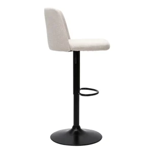 Tabourets De Bar Réglables En Tissu Effet Velours Texturé Beige Et Métal Noir (lot De 2) MONTI en france 16
