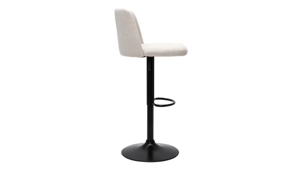 Tabourets De Bar Réglables En Tissu Effet Velours Texturé Beige Et Métal Noir (lot De 2) MONTI en france 5