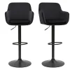 Tabourets De Bar Réglables En Velours Noir Et Métal (lot De 2) AMIKA boutique pas cher 23