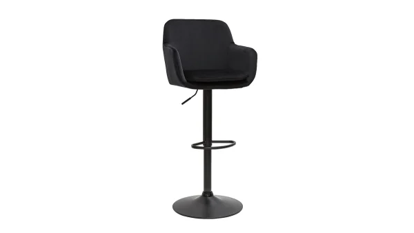Tabourets De Bar Réglables En Velours Noir Et Métal (lot De 2) AMIKA boutique pas cher 4