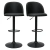 Tabourets De Bar Réglables Polyuréthane Noir Et Métal Noir (lot De 2) CELESTE 25