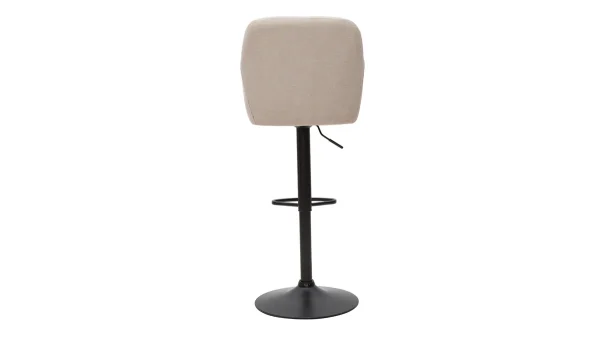 Tabourets De Bar Réglables Tissu Effet Velours Beige Et Métal (lot De 2) AMIKA 6