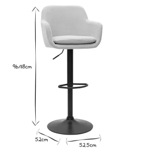 Tabourets De Bar Réglables Tissu Effet Velours Beige Et Métal (lot De 2) AMIKA 22