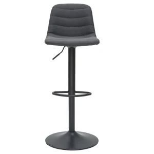 Livraison rapide Tabourets De Bar Réglables Tissu Et Métal Gris Foncé (lot De 2) SAURY 12