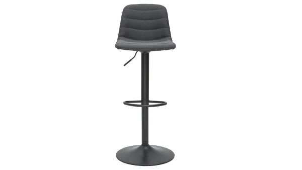 Livraison rapide Tabourets De Bar Réglables Tissu Et Métal Gris Foncé (lot De 2) SAURY 3