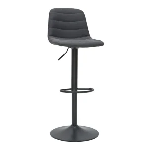 Livraison rapide Tabourets De Bar Réglables Tissu Et Métal Gris Foncé (lot De 2) SAURY 14