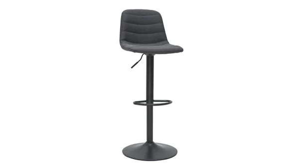 Livraison rapide Tabourets De Bar Réglables Tissu Et Métal Gris Foncé (lot De 2) SAURY 4