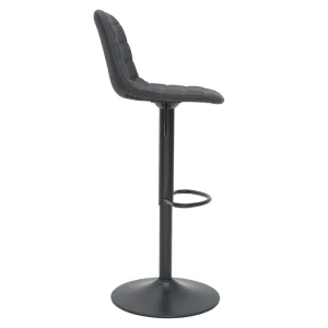 Livraison rapide Tabourets De Bar Réglables Tissu Et Métal Gris Foncé (lot De 2) SAURY 16