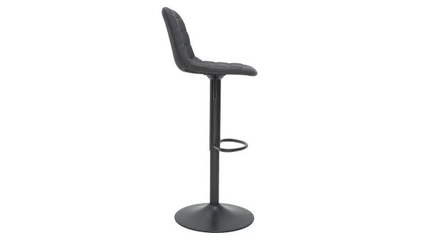 Livraison rapide Tabourets De Bar Réglables Tissu Et Métal Gris Foncé (lot De 2) SAURY 5