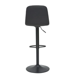Livraison rapide Tabourets De Bar Réglables Tissu Et Métal Gris Foncé (lot De 2) SAURY 18