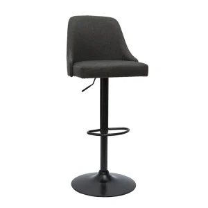 en france Tabourets De Bar Réglables Tissu Gris Foncé Et Métal Noir (lot De 2) HASTA 13