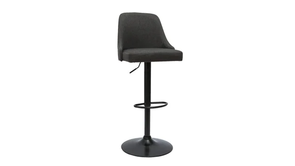 en france Tabourets De Bar Réglables Tissu Gris Foncé Et Métal Noir (lot De 2) HASTA 4