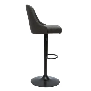 en france Tabourets De Bar Réglables Tissu Gris Foncé Et Métal Noir (lot De 2) HASTA 15