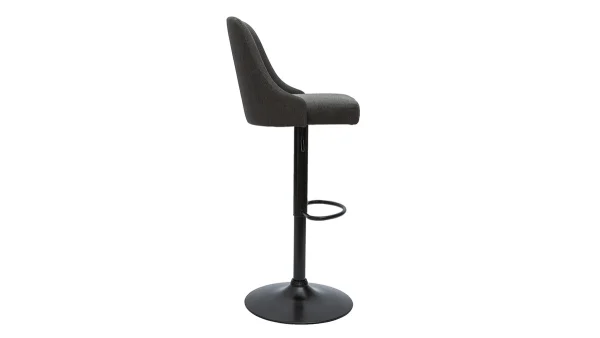 en france Tabourets De Bar Réglables Tissu Gris Foncé Et Métal Noir (lot De 2) HASTA 5