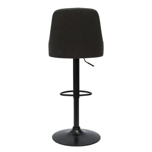 en france Tabourets De Bar Réglables Tissu Gris Foncé Et Métal Noir (lot De 2) HASTA 17