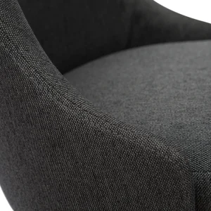 en france Tabourets De Bar Réglables Tissu Gris Foncé Et Métal Noir (lot De 2) HASTA 19