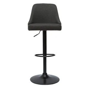 en france Tabourets De Bar Réglables Tissu Gris Foncé Et Métal Noir (lot De 2) HASTA 11