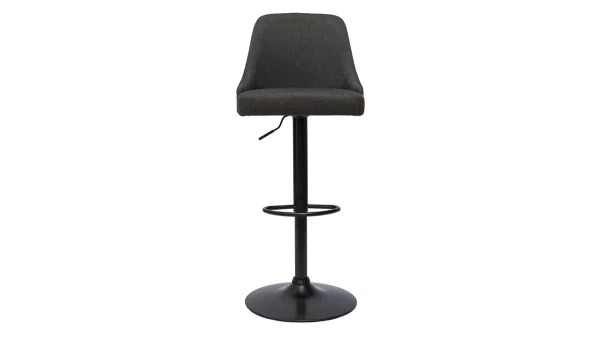 en france Tabourets De Bar Réglables Tissu Gris Foncé Et Métal Noir (lot De 2) HASTA 3