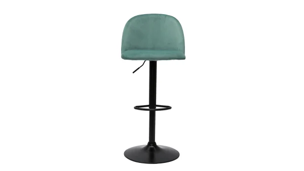 ultratendance Tabourets De Bar Réglables Velours Vert Céladon Et Métal Noir (lot De 2) CELESTE 3