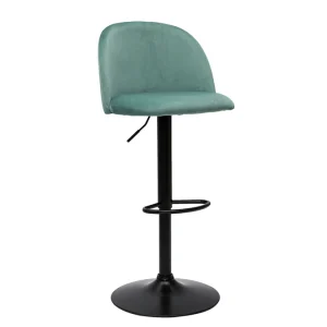 ultratendance Tabourets De Bar Réglables Velours Vert Céladon Et Métal Noir (lot De 2) CELESTE 14
