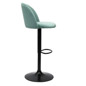 ultratendance Tabourets De Bar Réglables Velours Vert Céladon Et Métal Noir (lot De 2) CELESTE 16