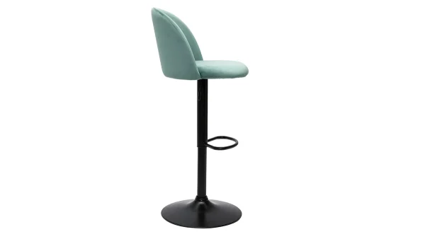 ultratendance Tabourets De Bar Réglables Velours Vert Céladon Et Métal Noir (lot De 2) CELESTE 5