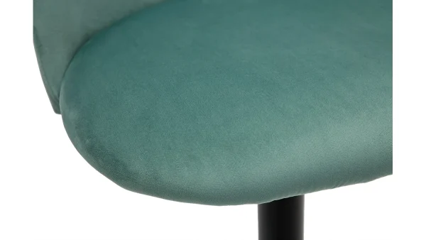 ultratendance Tabourets De Bar Réglables Velours Vert Céladon Et Métal Noir (lot De 2) CELESTE 7