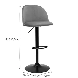 ultratendance Tabourets De Bar Réglables Velours Vert Céladon Et Métal Noir (lot De 2) CELESTE 22