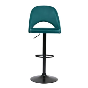 boutique pas cher Tabourets De Bar Relevables En Velours Bleu Pétrole Et Métal Noir (lot De 2) COSETTE 12