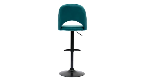 boutique pas cher Tabourets De Bar Relevables En Velours Bleu Pétrole Et Métal Noir (lot De 2) COSETTE 6