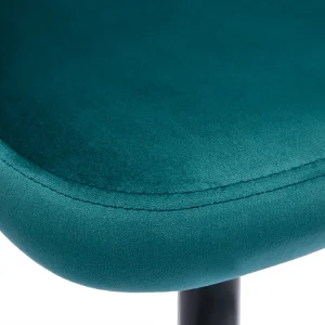boutique pas cher Tabourets De Bar Relevables En Velours Bleu Pétrole Et Métal Noir (lot De 2) COSETTE 20