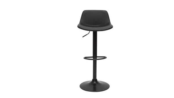 Tabourets De Bar Relevables Polyuréthane Et Métal Noir (lot De 2) NONIE pas cher en ligne 3