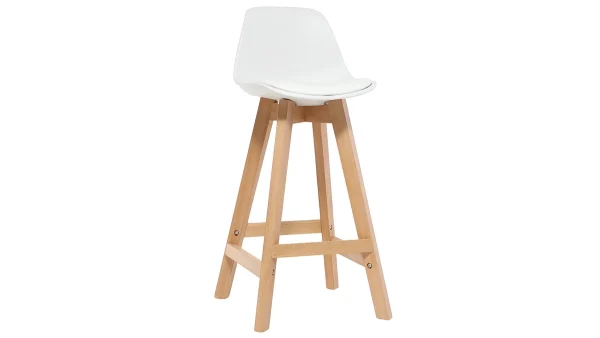 en vente Tabourets De Bar Scandinaves Blanc Et Bois 65 Cm (lot De 2) MINI PAULINE 4