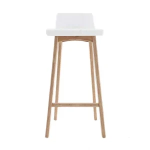 Tabourets De Bar Scandinaves Blancs Et Bois Clair H75 Cm (lot De 2) BALTIK mode pas cher 11