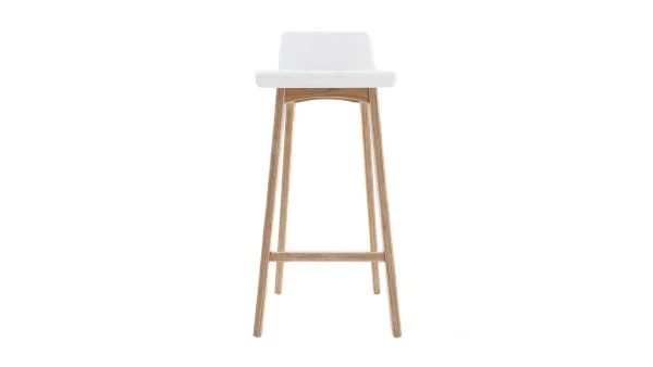 Tabourets De Bar Scandinaves Blancs Et Bois Clair H75 Cm (lot De 2) BALTIK mode pas cher 3