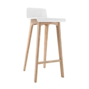 Tabourets De Bar Scandinaves Blancs Et Bois Clair H75 Cm (lot De 2) BALTIK mode pas cher 13