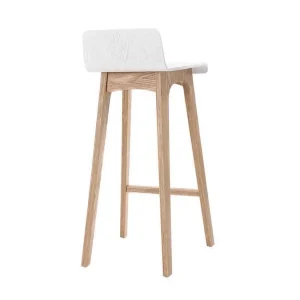 Tabourets De Bar Scandinaves Blancs Et Bois Clair H75 Cm (lot De 2) BALTIK mode pas cher 15