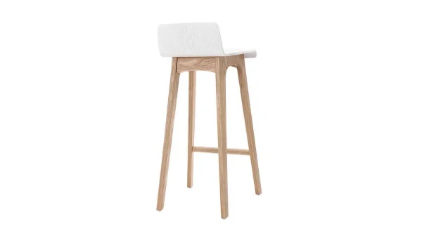 Tabourets De Bar Scandinaves Blancs Et Bois Clair H75 Cm (lot De 2) BALTIK mode pas cher 5