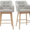 Tabourets De Bar Scandinaves Gris Clair Et Bois H65 Cm (lot De 2) BALTIK De Qualité 28