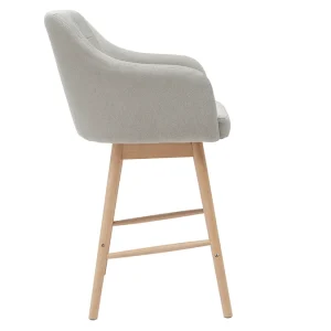 Tabourets De Bar Scandinaves Gris Clair Et Bois H65 Cm (lot De 2) BALTIK De Qualité 16