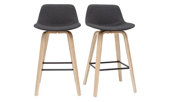 grande qualité Tabourets De Bar Scandinaves Gris Foncé H65 Cm (lot De 2) NONIE 1