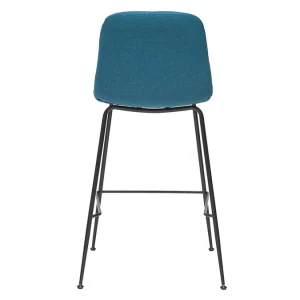 pas cher Tabourets De Bar Tissu Et Métal Bleu Canard 65 Cm (lot De 2) SAURY 18