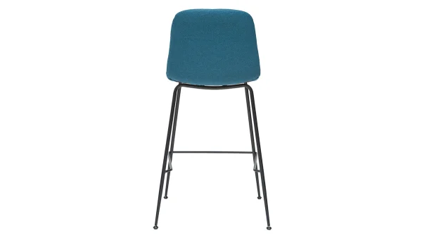 pas cher Tabourets De Bar Tissu Et Métal Bleu Canard 65 Cm (lot De 2) SAURY 6