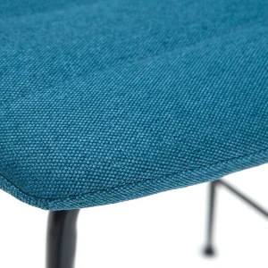 pas cher Tabourets De Bar Tissu Et Métal Bleu Canard 65 Cm (lot De 2) SAURY 20