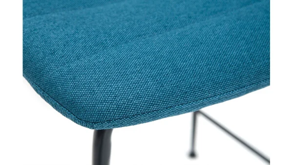 pas cher Tabourets De Bar Tissu Et Métal Bleu Canard 65 Cm (lot De 2) SAURY 7