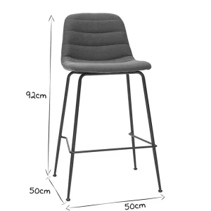pas cher Tabourets De Bar Tissu Et Métal Bleu Canard 65 Cm (lot De 2) SAURY 22