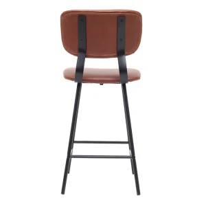 SOLDES TOUT À Tabourets De Bar Vintage Marron Clair Avec Pieds Métal 65 Cm (lot De 2) LAB 20